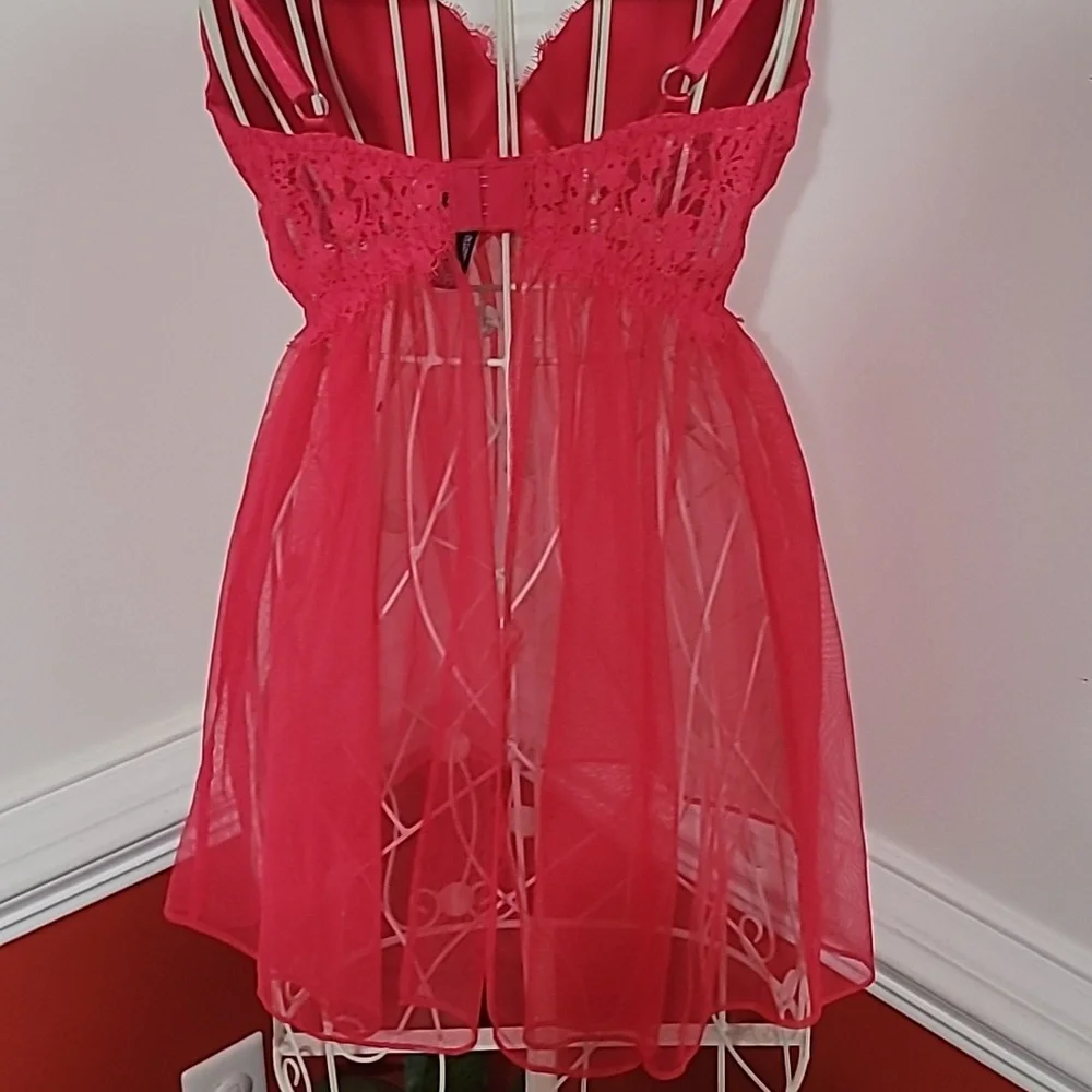 NWT Victoria Secret Red Lace Babydoll Nighty Lingerie NWT Size 36D - Picture 4 of 5
